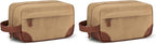 Vorspack Travel Toiletry Bag - Hanging Toiletry Bag for Men Water Resistant Canvas Shaving Bag with Large Capacity for Travel - Brown (Pack of 2)