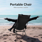 TOBTOS Portable High Back Camping Chair, Support 440 lbs, Ultralight Folding Chair with Head Support, Compact Backpacking Chair for Outdoor Camp Backpacking Fishing (Black)