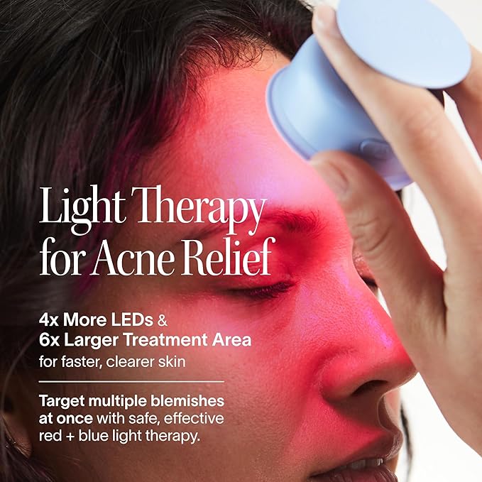 Solawave Bye Acne | Blue & Red Light Therapy Device for Face & Body | LED Face Wand Reduces Appearance of Redness, Pimples, Zits, & Blemishes | Calms Inflammation | 3-Min Treatment | Easy to Use