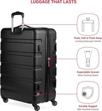 SwissGear 7366 Signature Hardside Expandable Luggage with Spinner Wheels and TSA Lock, Weekender Tote, Black, 2-Piece Set (Weekender/27)