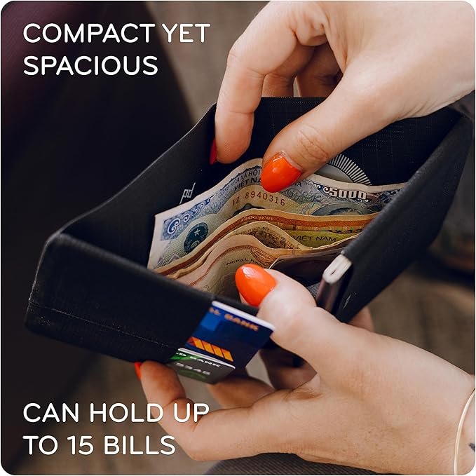Peak Design Passport Wallet, Black, Ultra-Slim Profile, Weatherproof TerraShell Fabric, RFID Blocking, Minimalist Design and Magnetic Closure, with Quick Access Passport Sleeve
