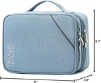 Lanola Electronic Accessories Case,Electronics Travel Organizer, Portable Double Layer Cable Storage Bag for Cord, Charger, Flash Drive, Phone, SD Card,Flash Drive,Adapter - Light Blue