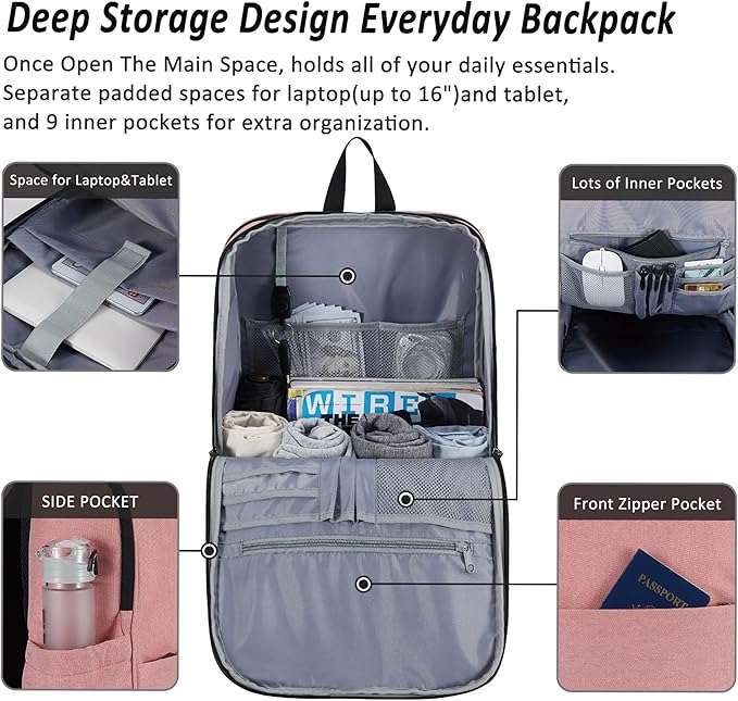 MAXTOP Deep Storage Laptop Backpack Business Anti-theft Backpacks[Water Resistant] College School Computer Bookbag Fits 17 Inch Laptop