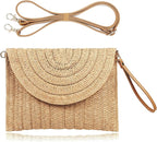 COOKOOKY Straw Clutch Handbag Summer Beach Straw Purse for Women woven Envelope Bag | Straw, Summer, Beach, woven, Straw, Summer