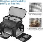 Wakytu Airline Approved Pet Carrier, Collapsible Cat Carrier, Expandable Dog Carrier, 900D High Density Oxford Cloth, Wear-Resisting, Anti Tearing, Safety Lock Zipper, Reflective Tape
