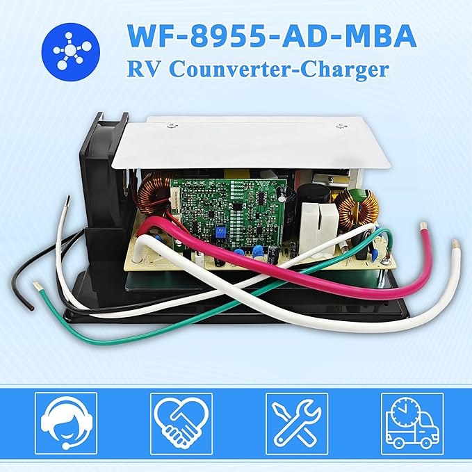 𝐔𝐩𝐠𝐫𝐚𝐝𝐞 WF-8955-AD-MBA RV Converter 55 Amp, Lithium DC Main Board Assembly for WF-8955PEC Power Converter Replacement for WF-8955 Series and Parallax 7155 7145 Converter 1 Year Warranty