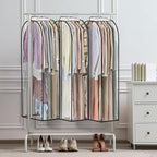 LANDNEOO 6 Pack Clear Garment Bags for Hanging Clothes with Zippers on Double Sides - 10'' Clothes Storage for Coat, Dress, and Fur in Closet - 50'' Long Suit Bags