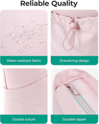 BAGSMART Foldable Tote Bag with Drawstring Bag, Tote Bag Shoulder Bag Top Handle Handbag for Travel, Work, Beach, Gym
