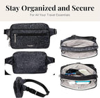 Baggallini Securtex Anti-theft Belt Bag 8.8"x5.5" Crossbody Fanny Pack for Women RFID Wallet Locking Zipper Travel Purse