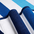 Bornbay Cotton Oversized Beach Towel - Extra Large 40"X70" Plush Thick Pool Towel, XL Fluffy Multi Blue Beach Towels Stripe Swimming Towel for Adults Mens Women