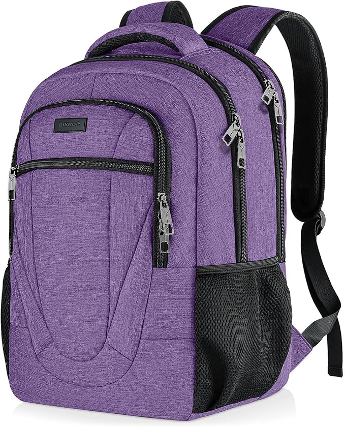 BIKROD Backpack for Women and Men, Extra Large School Backpacks for Teens, Water Resistant Back Pack Fits 17 Inch Laptop, Business Anti Theft Sturdy Computer Bag Gifts, Purple