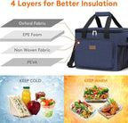 Lifewit Large Lunch Bag, Insulated Lunch Box, Soft Cooler Cooling Tote for Adult Men Women, Dark Blue 40-Can (24L)