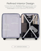 Coolife Luggage 3 Piece Set Hardside Upgraded Durable PC Lightweight Travel Suitcases with Dual Spinner Wheels & TSA Lock, 20'' Expandable Only (Light Purple, 3-Piece Set (20/24/28))