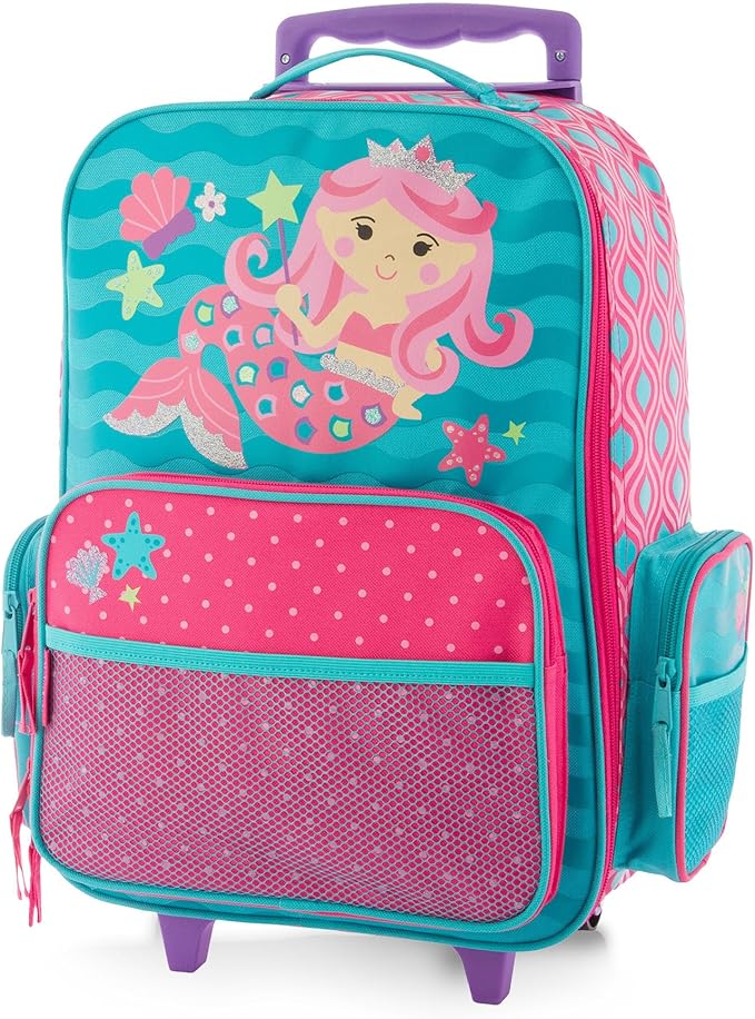 Stephen Joseph Kids Classic Rolling Luggage, Kids Luggage, Toddler Rolling Travel Carry On, Kids Suitcase with wheels,