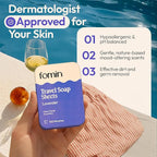 FOMIN - Antibacterial Paper Soap Sheets for Traveling - 100 Lavender Portable Hand Soap Sheets for Travel in Tin - Dissolvable Mini Portable Travel Soap Sheet for Hand Washing, Camping and Hiking