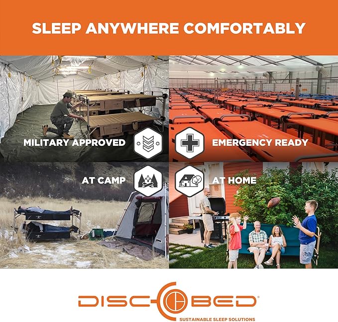 Disc-O-Bed Compact and Packable Travel Pillow with Washable Cover, Ultralight for Backpacking, Hiking, and Camping, Ocean Plaid