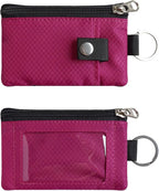 CHENSPRX Minimalist RFID Blocking Small Wallet with ID Window,WaterResistant Zip Id Case Wallet with Lanyard Keychain for Cards,Cash,Travel,Women,Men