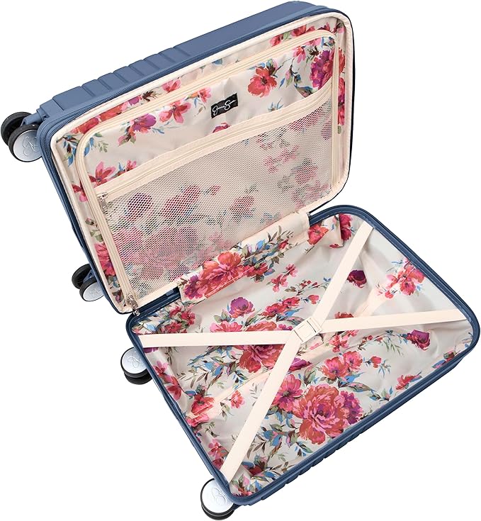 Jessica Simpson Countryside 21" Expandable 8-Wheel Spinner Carry On Luggage Suitcase, Oceanview