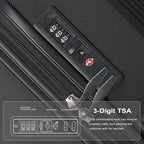 3-Piece Luggage Set 3 (20"/24"/28"), Hardside Suitcases with 8 Spinner Wheels, Scratch-Resistant ABS Shell, set2, set3 Travel Suitcase, TSA Lock (Minimalist Design, Black)