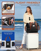 Travel Duffel Bag, Sports Tote Gym Bag, Shoulder Weekender Overnight Bag for Women