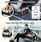 Lekereise Top-Expandable Pet Carrier 17x11x9.5 Inch Alaska Hawaiian Airline Approved Soft Sided Underseat to 12lbs Travel Carriers for Small Cats and Dogs with Locking Safety Zippers Anti-Scratch Mesh