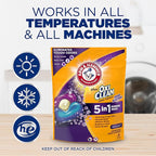 ARM & HAMMER Plus OxiClean With Odor Blasters Laundry Detergent, 5-IN-1 Power Paks, 72 Ct