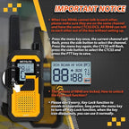 Retevis RB48 Walkie Talkies Long Range,MIL-STD 810H IP67 Waterproof Two Way Radios with Earpiece, Support VOX, Vibration Call, 2000mAh, NOAA, 2 Way Radio for Business(2 Pack)