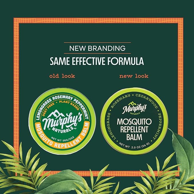 Murphy's Naturals Mosquito Repellent Balm for Outdoor Patio, Hiking, Camping, Plant-Based with Cedarwood, Lemongrass & Rosemary, 0.75 oz