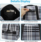 Apenze Small Gym Bag 14 inch lightweight Carry On Mini Duffel Bag for Travel Sport - Gray white plaid