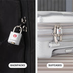 BRINKS TSA Approved Padlock, 22mm Aluminum, TSA Locks for Luggage, Chrome-Plated with Hardened Steel Shackle, 4-Pack