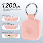 HUOTO Portable Wireless Charger for Apple Watch Accessories,for Apple Watch Series 11/10/9/8/UItra 2/UItra/7/6/5/4/3/2/SE,Compact Magnetic iWatch Charger 1200mAh Power Bank Keychain Travel Style Gift
