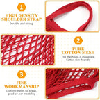 Shappy 12 Pack Reusable Mesh Grocery Bags Large Crochet Market Bag Cotton Kitchen Tote for Fruit Vegetable Storage
