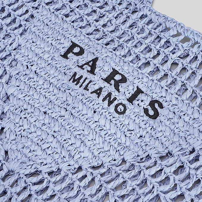 POOOPSSD New Woven Bag, Straw Mesh Tote Bag, Beach, Shoulder Bag, Hobo Women, Foldable Large Capacity, for Holiday.