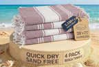 LANE LINEN Beach Towels 4 Pack - Beach Towels Oversized, Pre-Washed Extra Large Beach Towel, Quick Dry, No Sand Beach Towel, Pool Towels for Adults, 39"x71" - Wistful Mauve