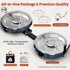 Cofiyard 20,000 BTUs 2 Burner Propane Camping Stove, Portable Folding Camp Stove with Adjustable Burners, Built-in Ignition and Carrying Bag, Dual Gas Stoves for Tailgating, Camping, BBQ Overland Grey