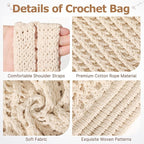 Tavaleu Crochet Tote Beach Bags for Women, Mesh Beach Tote Knit Bag, Summer Vacation Aesthetic Boho Hobo Shoulder Bag