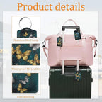 Shining Butterfly 3 Pack Luggage Tag for Suitcase, Unique Leather Travel Tags Identifiers with Privacy Name Address Labels & Durable Steel Loop for Women Men Travel