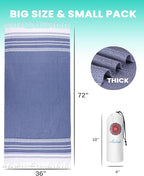 Antfuny 2 Packs Turkish Beach Towels Vacation Essentials Quick Dry Sand Free Oversized Bath Pool Swim Towel Extra Large XL Big Blanket Adult Travel Cruise Accessories Must Haves Clearance Stuff