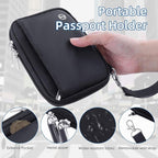 WALNEW Passport Holder for Travel - RFID Blocking Travel Wallet Essentials Organizer with Card Slots & Zipper Pocket (Women/Men)