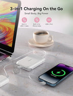 RORRY CharmGo Portable Charger, 10000mAh PD 30W Fast Charging Portable Charger Power Bank with Built-in Cables, Travel Keychain Charger Battery Pack for iPhone 17/16/15, for AirPods 2/3/4/Pro, Green