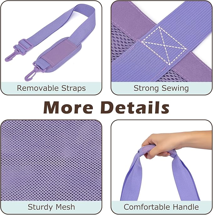 Fammart Mesh Beach Bag with Zipper, Large Beach Tote for Women, Toys Pool Swim Bag Travel Vacation Cruise Essentials