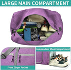 Dimayar 85L Travel Duffle Bag for Men Women - Foldable Duffel Bag with Shoes Compartment - Overnight Bags Waterproof & Tear Resistant(Purple)