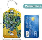 Rimilak 3 Pcs PU Leather Luggage Tags for Suitcase, Travel Cruise Luggage Tag with Privacy Flap, Name ID Label and Metal Loop for Women Men Baggage Handbag School Bag Backpack, Flower Vase