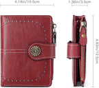 Small Wallet for Women Bifold Credit Card Holder RFID Blocking with Zipper Pocket