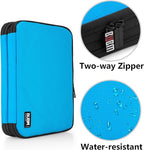 BUBM Double Layer Electronic Accessories Organizer, Travel Gear Bag for Cables, USB Flash Drive, Plug and More, Perfect Size Fits for iPad Mini (Medium, Blue)