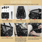 Dog Car Seat, Foldable Dog Car Booster Seat Waterproof Breathable Oxford Travel Bag for Small to Medium Dogs, Puppies, and Pets-Pattern Black