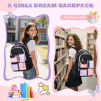 Kids Backpack, Backpack for Girls for Elementary School Multiple Pockets Ages 6-10(Black)