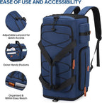 Gym Bag for Men and Women with Shoe & Laptop Compartment, 3-in-1 Sports Travel Duffel Bag Anti-Theft Weekender Carry-On Backpack for Airplane & Workout, Overnight Travel Bag,35L (Blue, Medium)