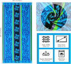 COTTON CRAFT Oversized Beach Towel - 2 Pack XL 39 x 68 inches Big & Huge Beach Blanket Towel - 100% Cotton Jacquard Velour - Super Soft Luxury - Pool Picnic Bath - Tropical Hibiscus Aqua Blue Purple