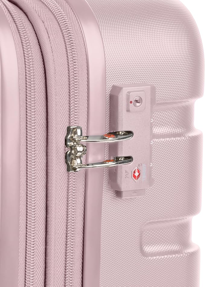 SwissGear 7366 Signature Hardside Expandable Luggage with Spinner Wheels, TSA Lock, Cup-Holder, Pink, Carry-On 19-Inch